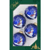 12x stuks luxe glazen kerstballen 7 cm blauw met sneeuwpop - Kerstbal