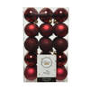 30x stuks kunststof kerstballen donkerrood (oxblood) 6 cm glans/mat/glitter - Kerstbal