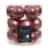 18x stuks kleine glazen kerstballen oud roze (velvet) 4 cm mat/glans - Kerstbal