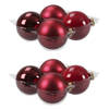 8x stuks glazen kerstballen rood/donkerrood 10 cm mat/glans - Kerstbal