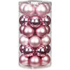 30x stuks glazen kerstballen roze 6 cm glans en mat - Kerstbal