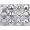 Inge goods Kerstballen - 12 stuks - zilver - mat - glans - 6 cm - Kerstbal