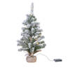 Kunstboom/kunst kerstboom met sneeuw en licht 75 cm - Kunstkerstboom