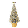 Bellatio decorations Kunstkerstboom - mini - zilver met goud - 50 cm - Kunstkerstboom