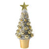 Complete mini kunst kerstboompje/kunstboompje zilver/goud met kerstballen 30 cm - Kunstkerstboom