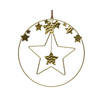 Decoris Kerstdecoratie cirkle met steren dia25cm goud