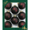 8x stuks glazen kerstballen 7 cm chocolade bruin/rood - Kerstbal