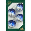 8x stuks luxe glazen kerstballen 7 cm blauw/zilver met bomen - Kerstbal