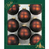 24x stuks glazen kerstballen 7 cm mustang velvet bruin mat - Kerstbal