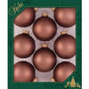 8x stuks glazen kerstballen 7 cm kokosnoot bruin - Kerstbal