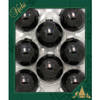 16x stuks glazen kerstballen 7 cm ebony zwart glans - Kerstbal