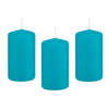 8x Kaarsen turquoise blauw 5 x 10 cm 23 branduren sfeerkaarsen - Stompkaarsen