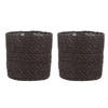 2x stuks naturel grijs rotan planten pot mand van gedraaid jute/riet H14 en D14 cm - Plantenpotten