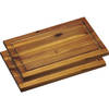 2x Rechthoekige acacia houten snijplanken 21 x 32 cm - Snijplanken