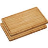 2x Rechthoekige dikke bamboe houten snijplanken 27 x 45 cm - Snijplanken