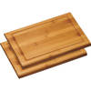 2x Rechthoekige dikke bamboe houten snijplanken 21 x 31 cm - Snijplanken