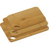 Set van 3x bamboe houten snijplanken 14 x 22/21 x 30/24 x 35 cm - Snijplanken