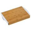 1x Rechthoekige bamboe houten snijplanken 25 x 41 cm met containers - Snijplanken