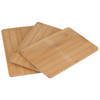 Excellent Houseware Snijplanken/broodplanken bamboe hout - set van 3x - 22 x 15 cm - Snijplanken