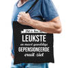 Bellatio Decorations pensioen cadeau tas - Leukste Gepensioneerde - zwart - VUT - tote bag/shopper - Feest Boodschappent