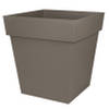 Bloempot Toscane vierkant kunststof taupe L39 x B39 x H39 cm - Plantenpotten