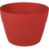 Balkon plantenpot/bloempot kunststof rood D30 x H21 cm - Plantenpotten