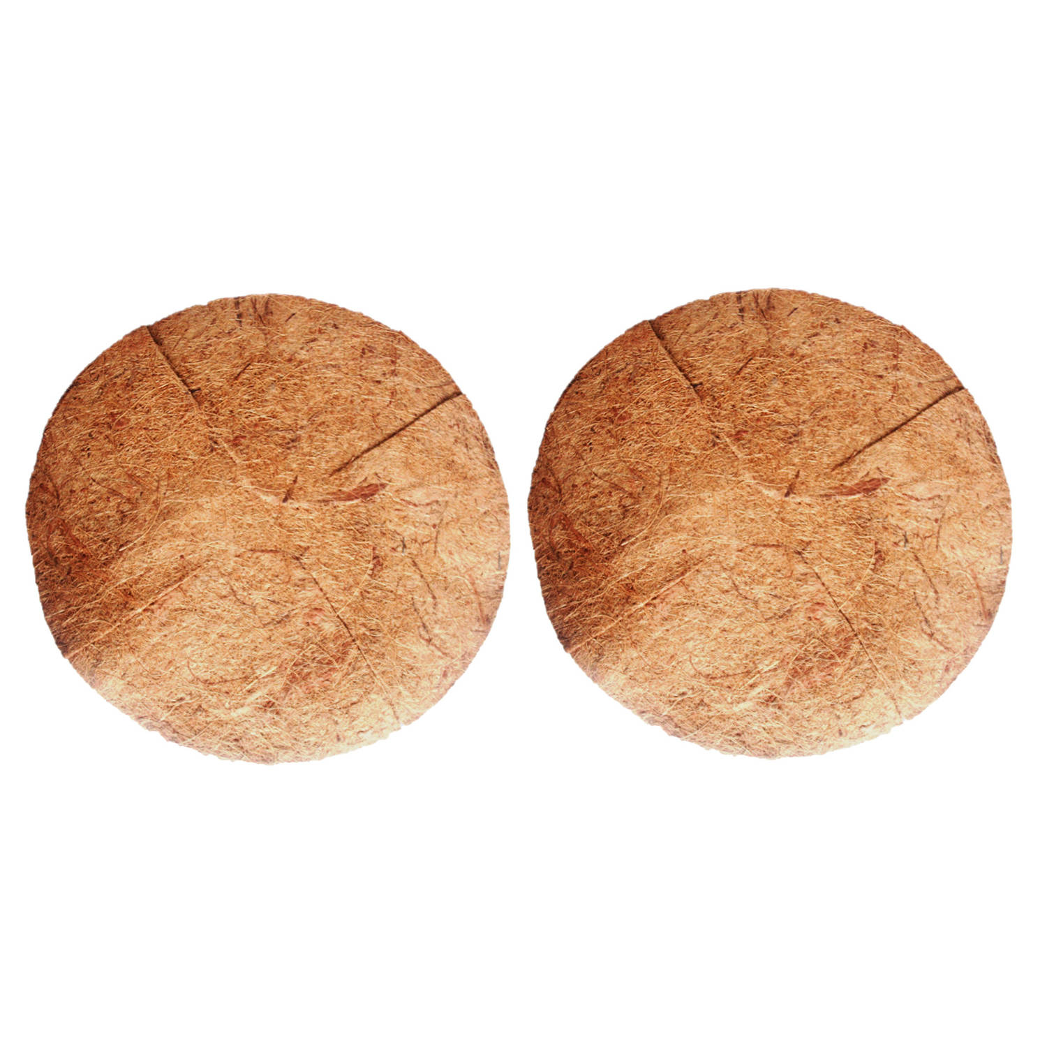 2x stuks inlegvellen kokos voor hanging basket 35 cm - kokosinleggers - Plantenbakken