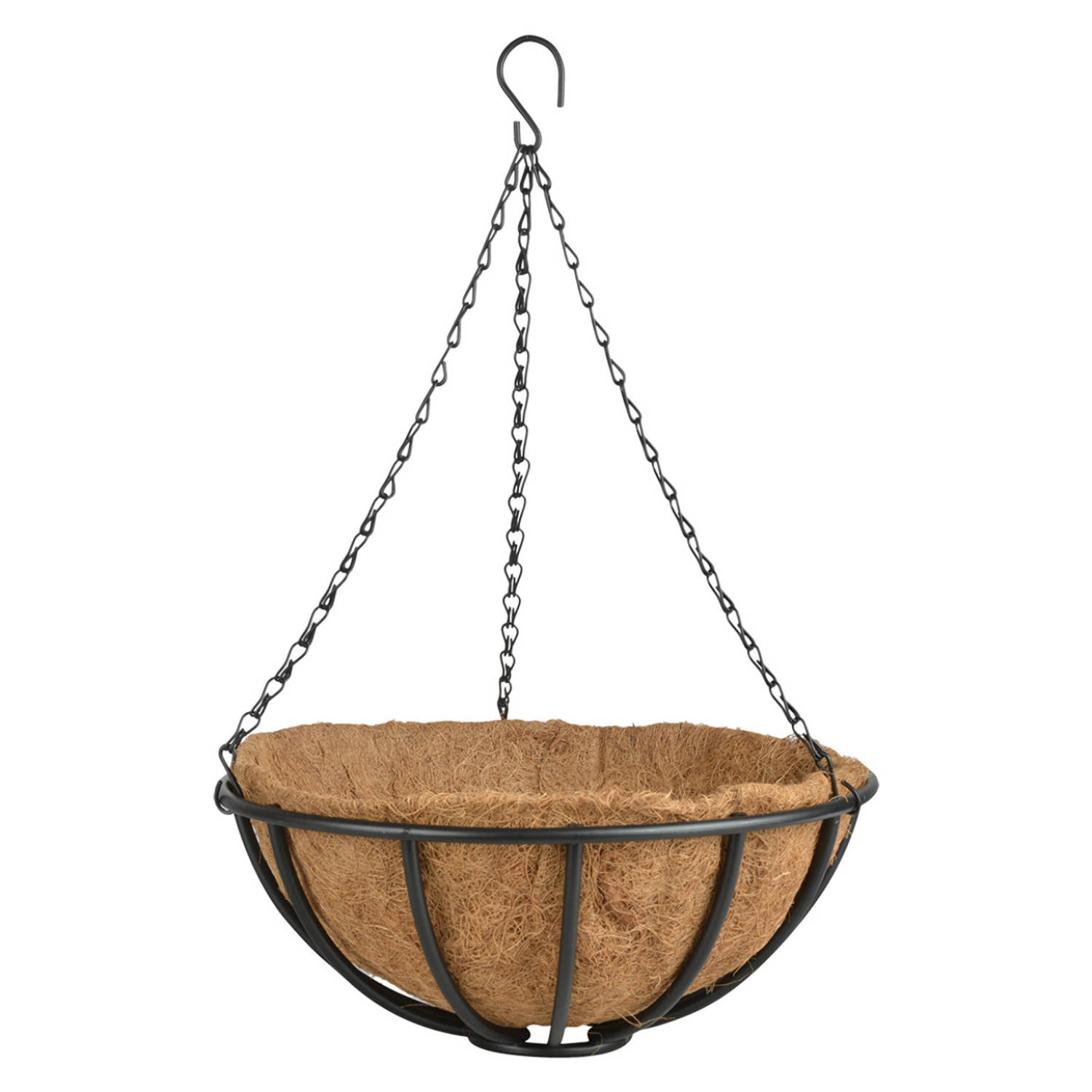 Metalen Hanging Basket / Plantenbak Zwart Met Ketting 35 Cm - Hangende Bloemen - Plantenbakken