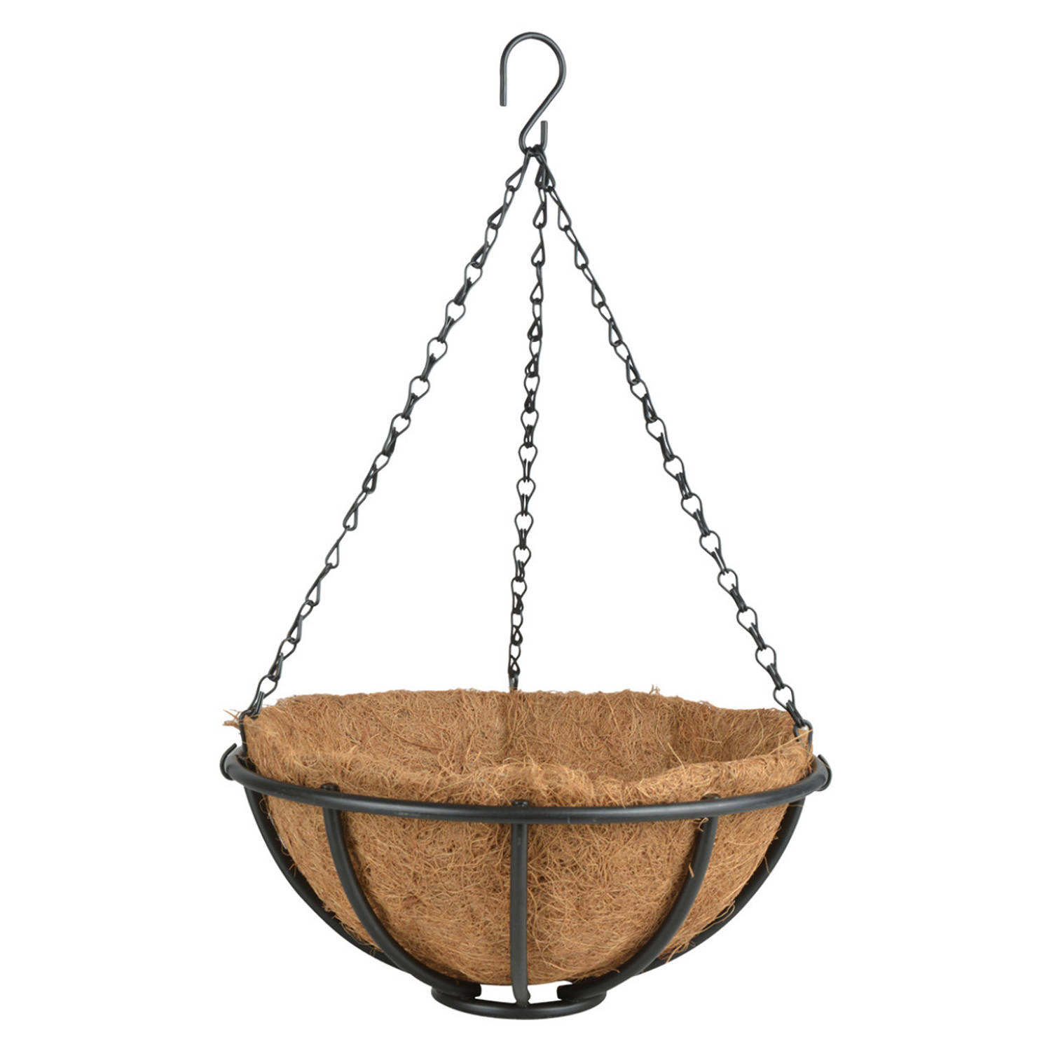 Metalen Hanging Basket-Plantenbak Zwart Met Ketting 30 Cm Hangende Bloemen Plantenbakken