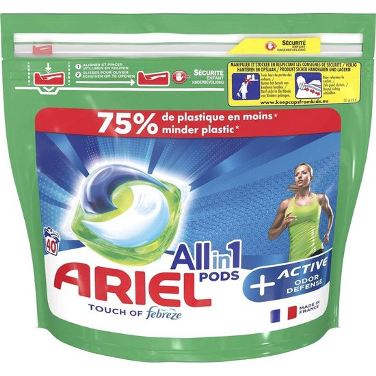 Ariel All In 1 Pods + Active Odor Defense - 40 Wasbeurten