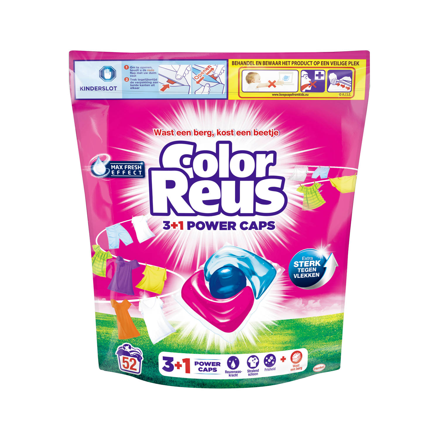 Color Reus Power Caps Wascapsules - Wasmiddel Capsules - Voordeelverpakking - 52 wasbeurten