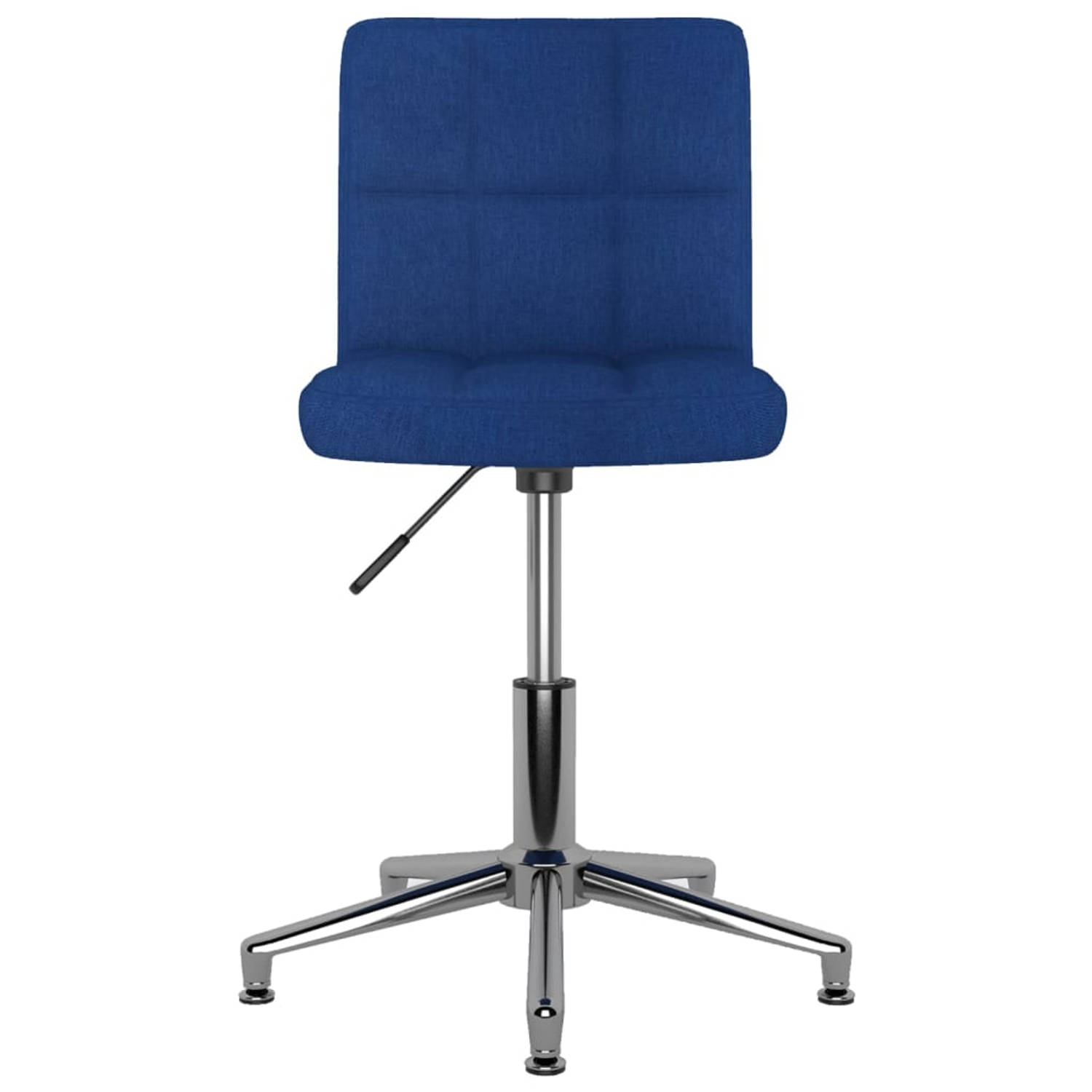 The Living Store Eetkamerstoelen draaibaar 4 st stof blauw - Eetkamerstoel