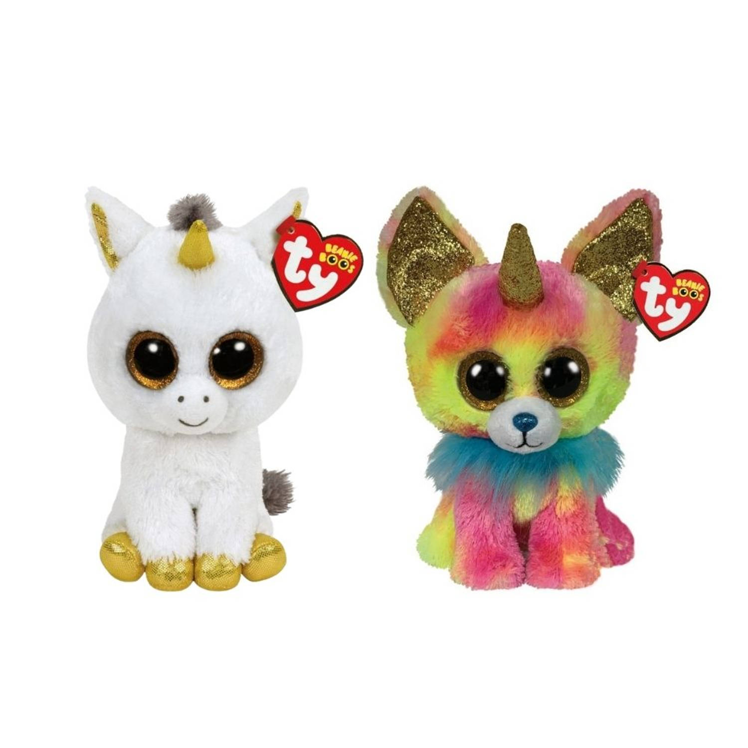 Ty - Knuffel - Beanie Boo&apos;s - Pegasus Unicorn & Yips Chihuahua