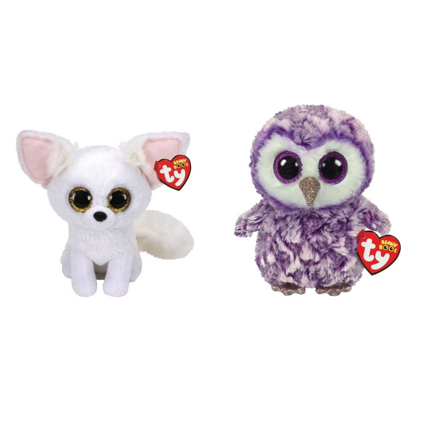 Ty - Knuffel - Beanie Boo's - Phoenix Fox & Moonlight Owl