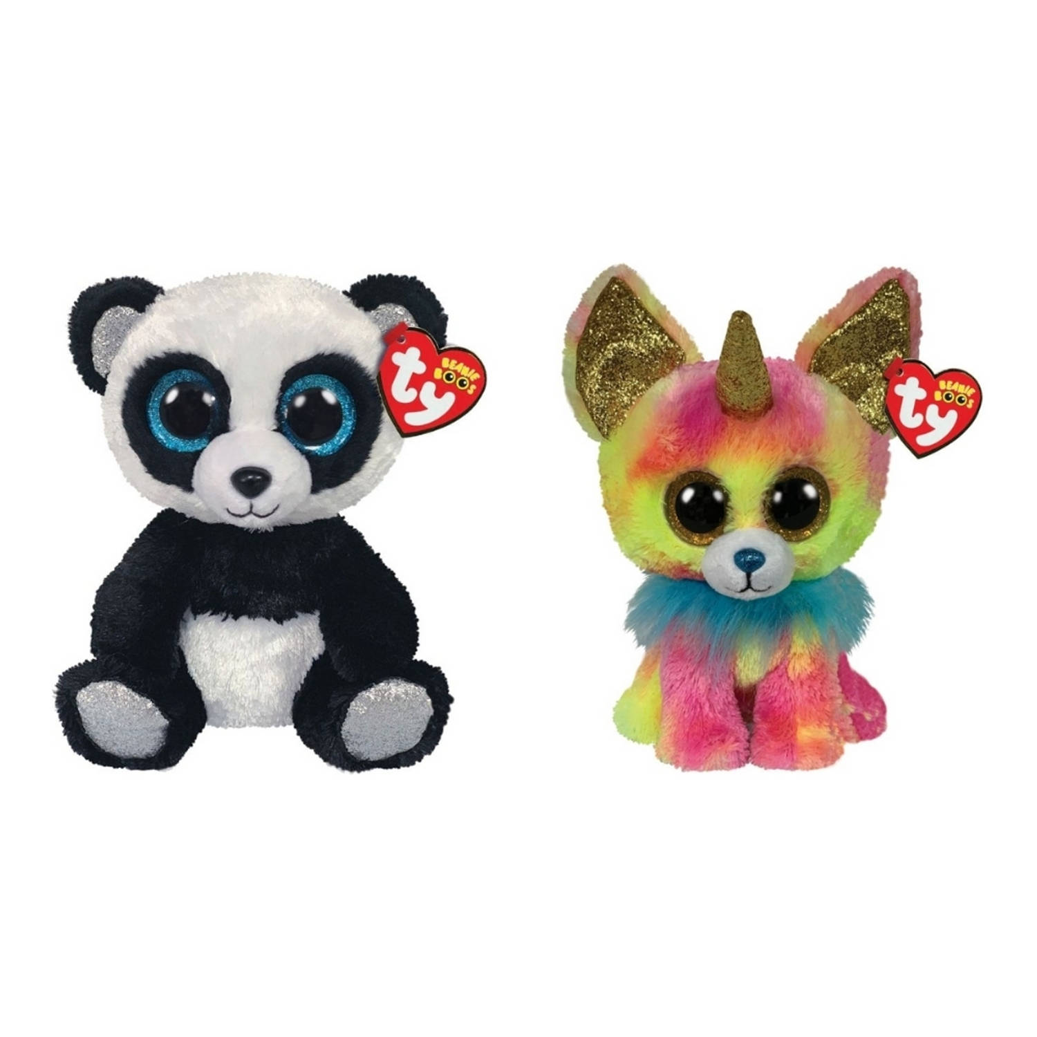 Ty - Knuffel - Beanie Boo&apos;s - Bamboo Panda & Yips Chihuahua