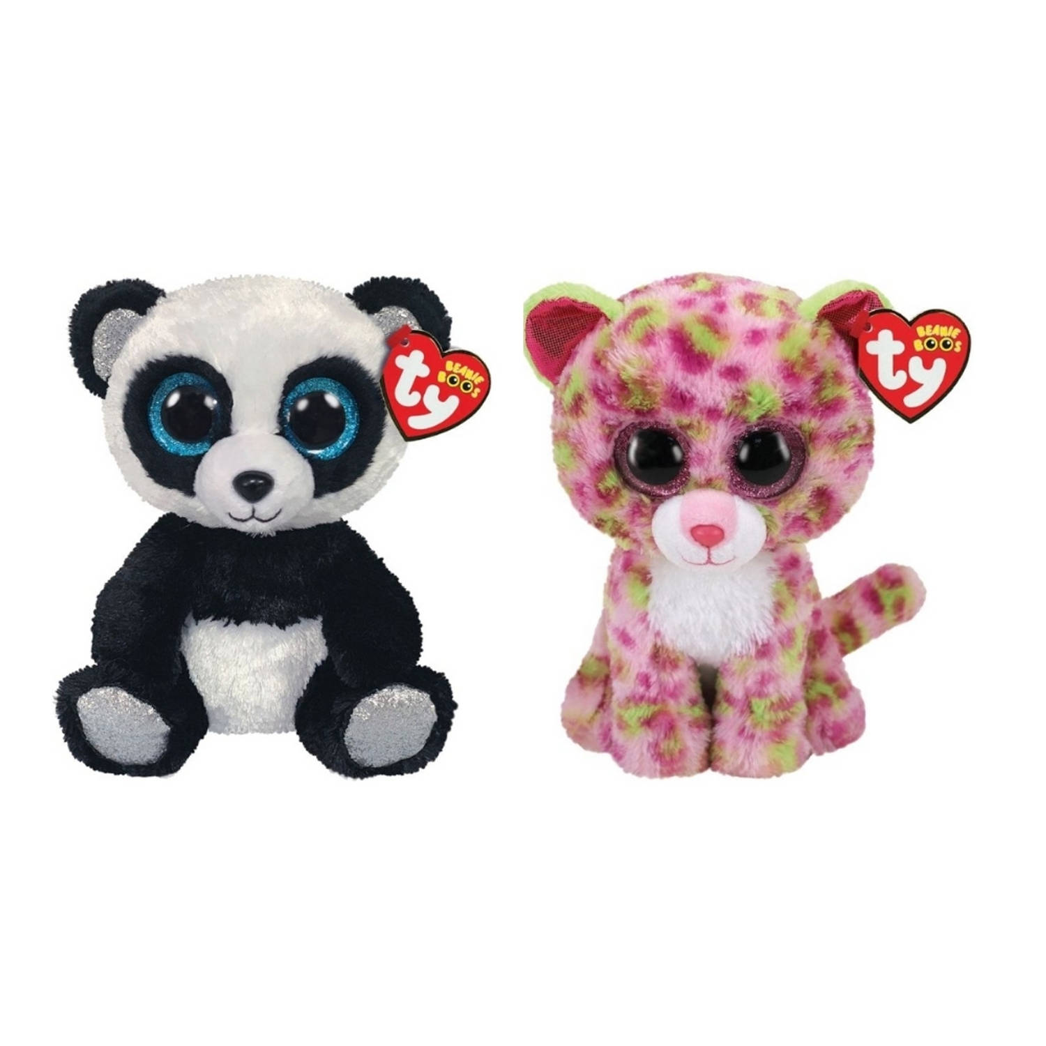 Ty - Knuffel - Beanie Boo&apos;s - Bamboo Panda & Lainey Leopard