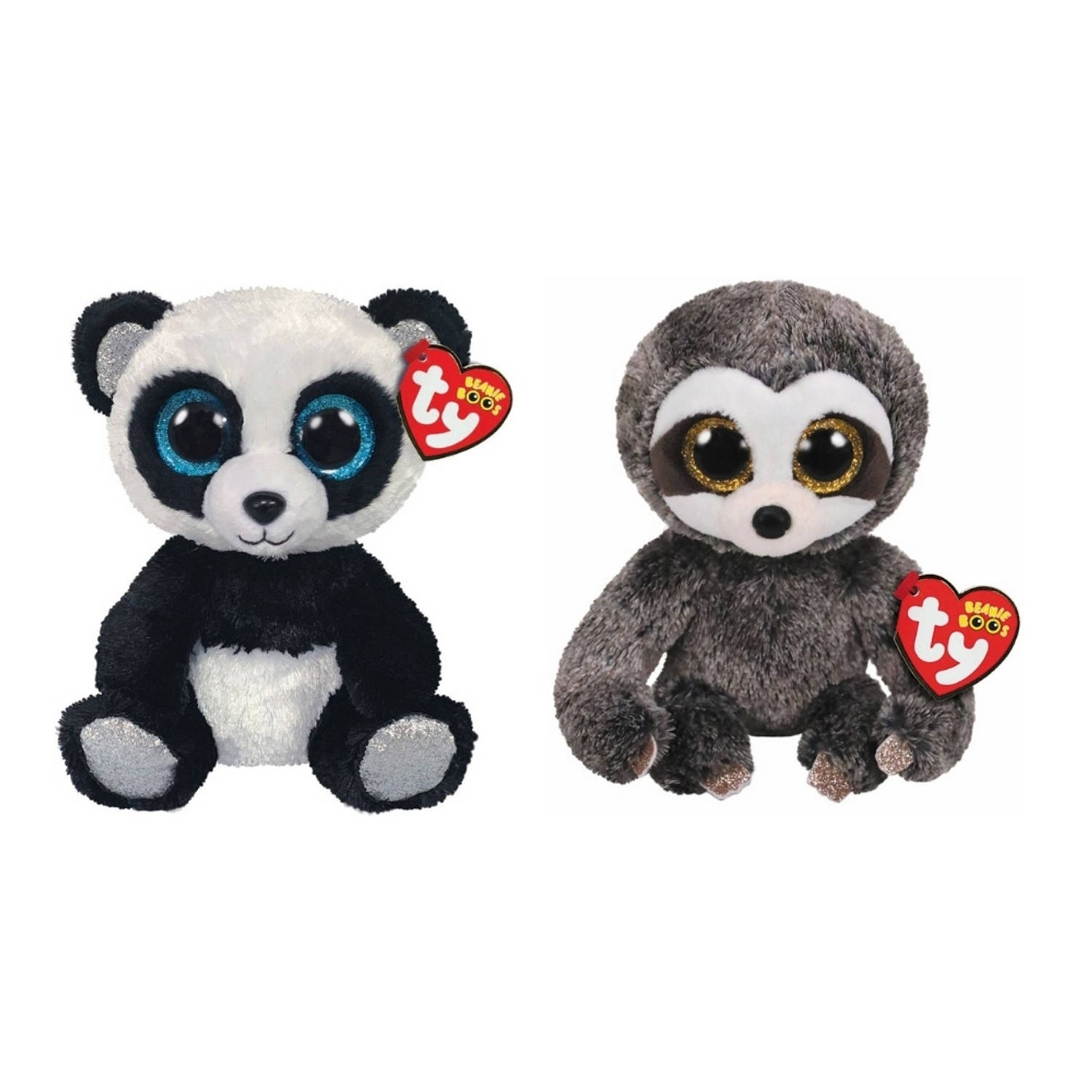Ty - Knuffel - Beanie Boo's - Bamboo Panda & Dangler Sloth