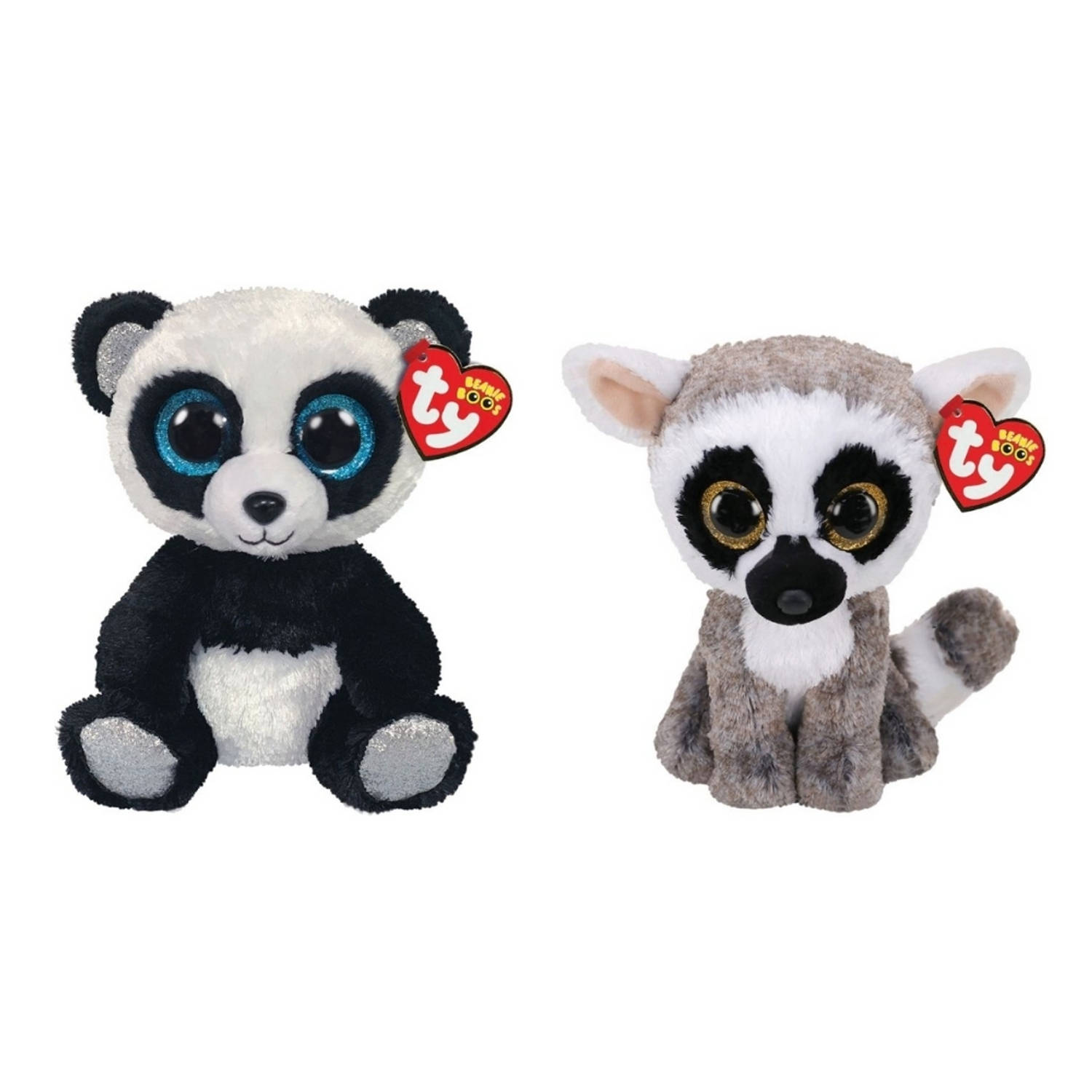 Ty - Knuffel - Beanie Boo&apos;s - Bamboo Panda & Linus Lemur