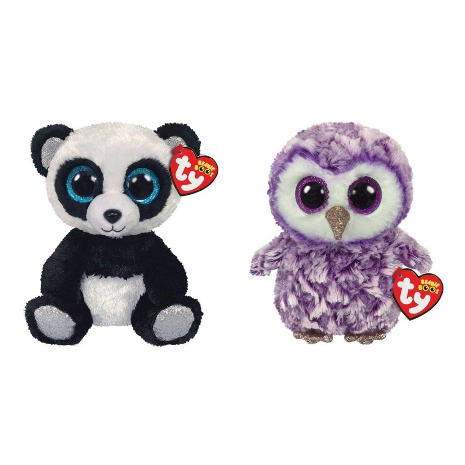Ty - Knuffel - Beanie Boo's - Bamboo Panda & Moonlight Owl