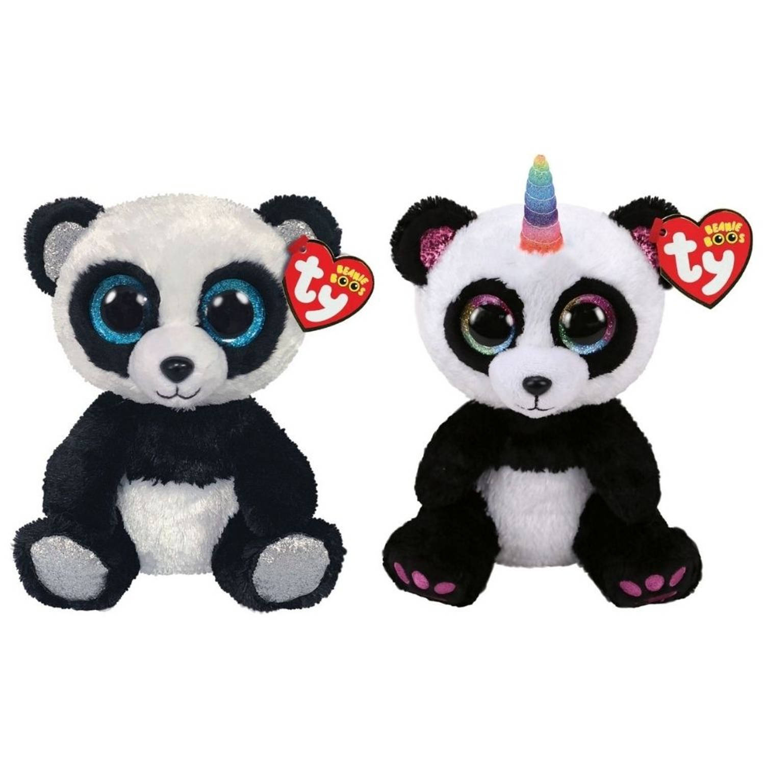 Ty - Knuffel - Beanie Boo&apos;s - Bamboo Panda & Paris Panda