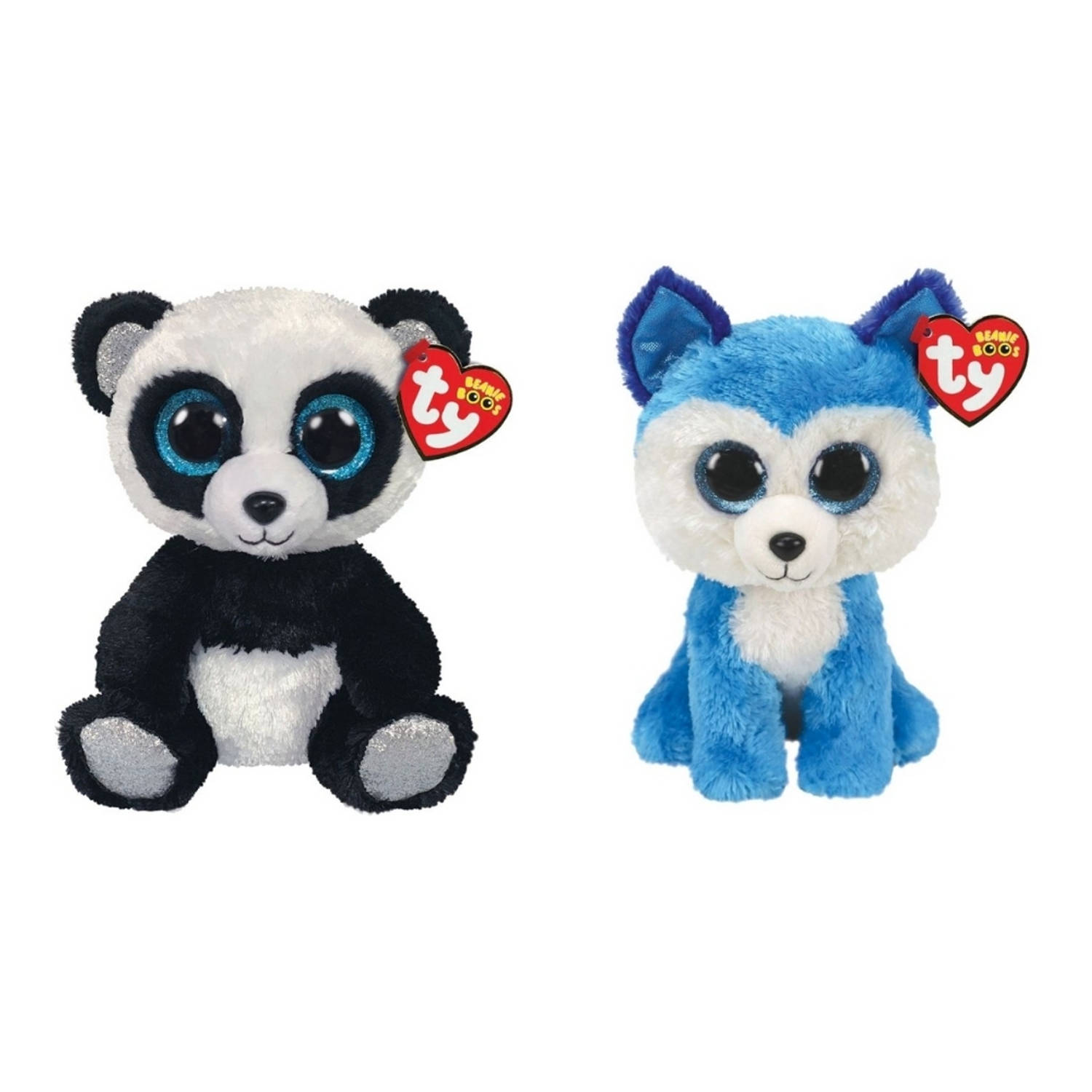 Ty Knuffel Beanie Boo&apos;s Bamboo Panda & Prince Husky