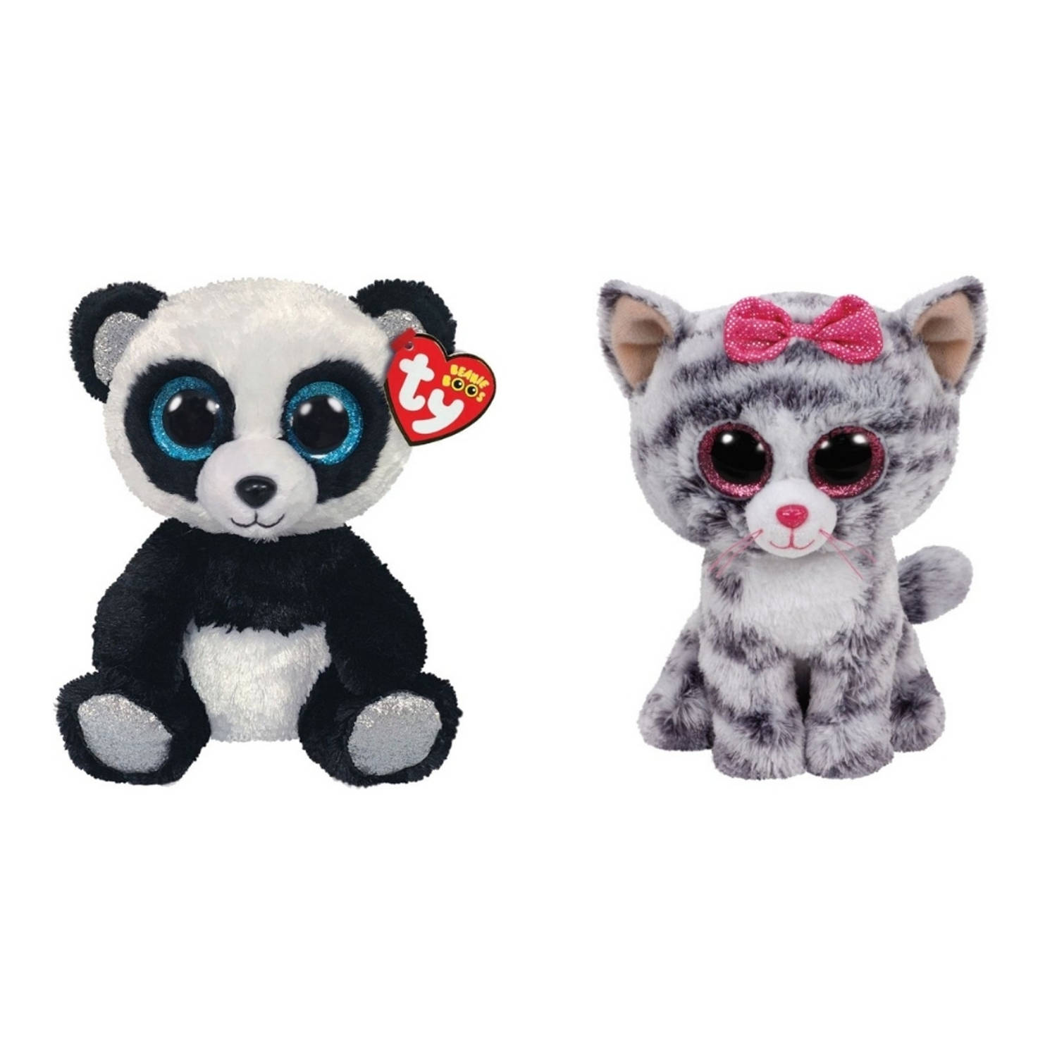 Ty - Knuffel - Beanie Boo&apos;s - Bamboo Panda & Kiki Cat