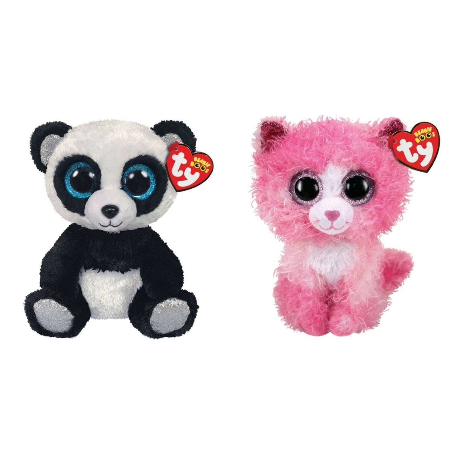 Ty - Knuffel - Beanie Boo's - Bamboo Panda & Reagan Cat