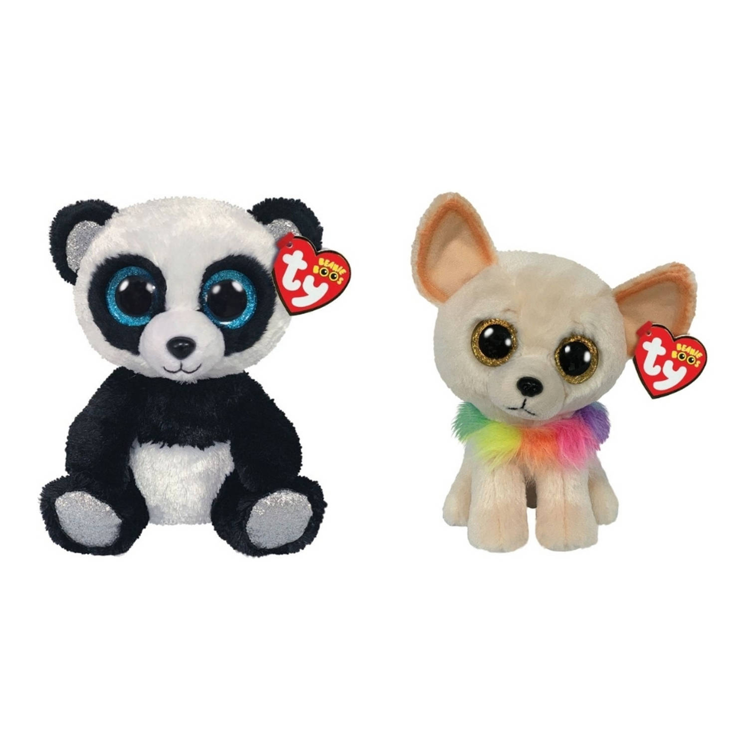 Ty - Knuffel - Beanie Boo's - Bamboo Panda & Chewey Chihuahua