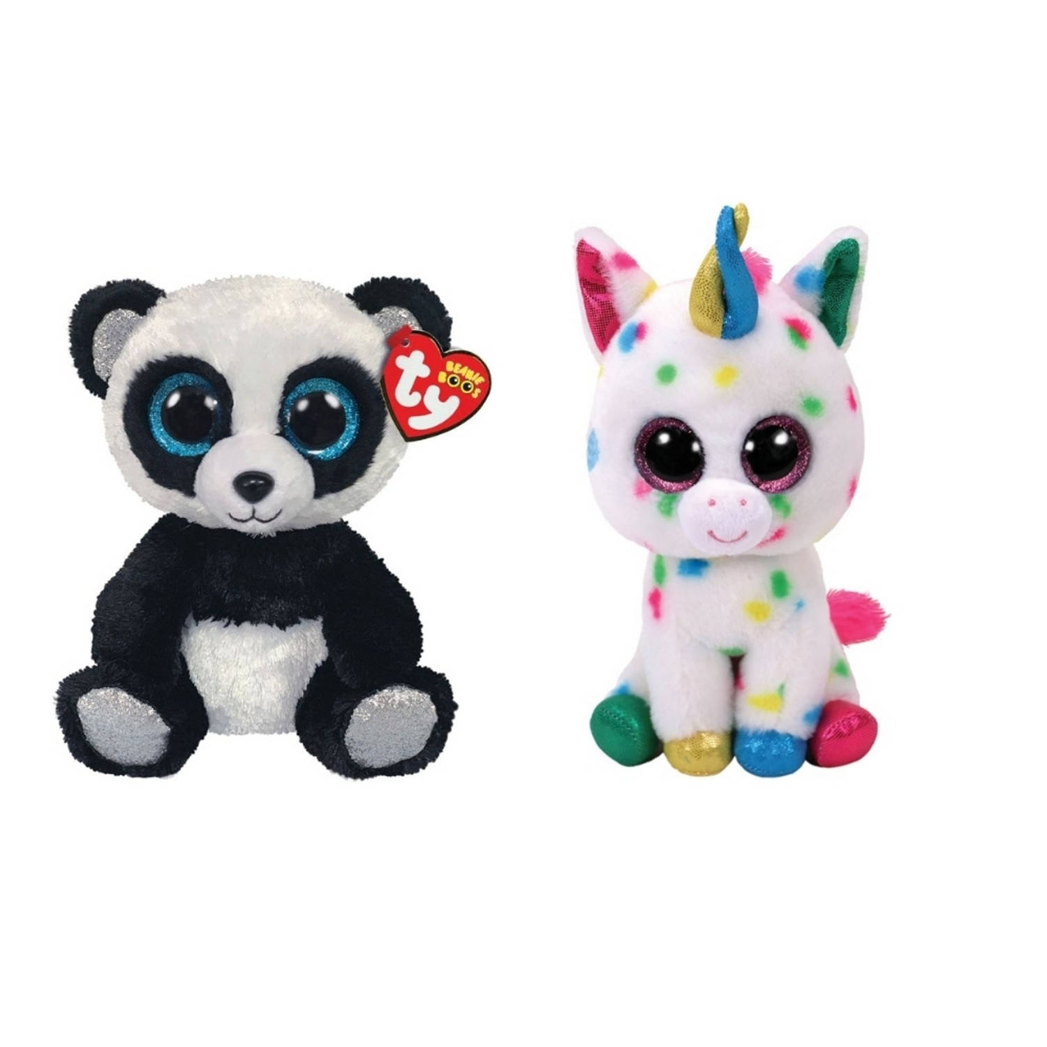 Ty - Knuffel - Beanie Boo's - Bamboo Panda & Harmonie Unicorn