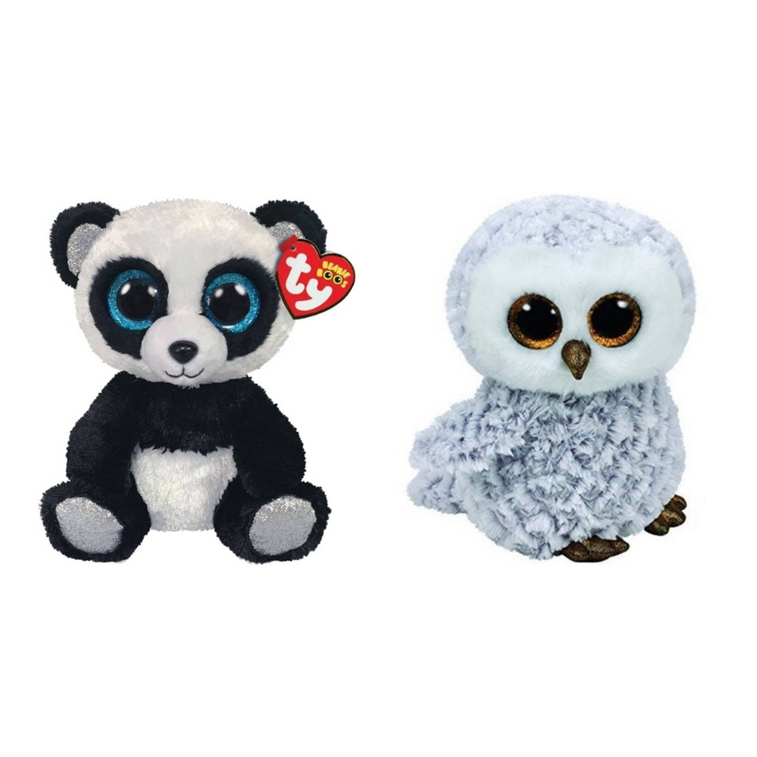 Ty - Knuffel - Beanie Boo's - Bamboo Panda & Owlette Owl
