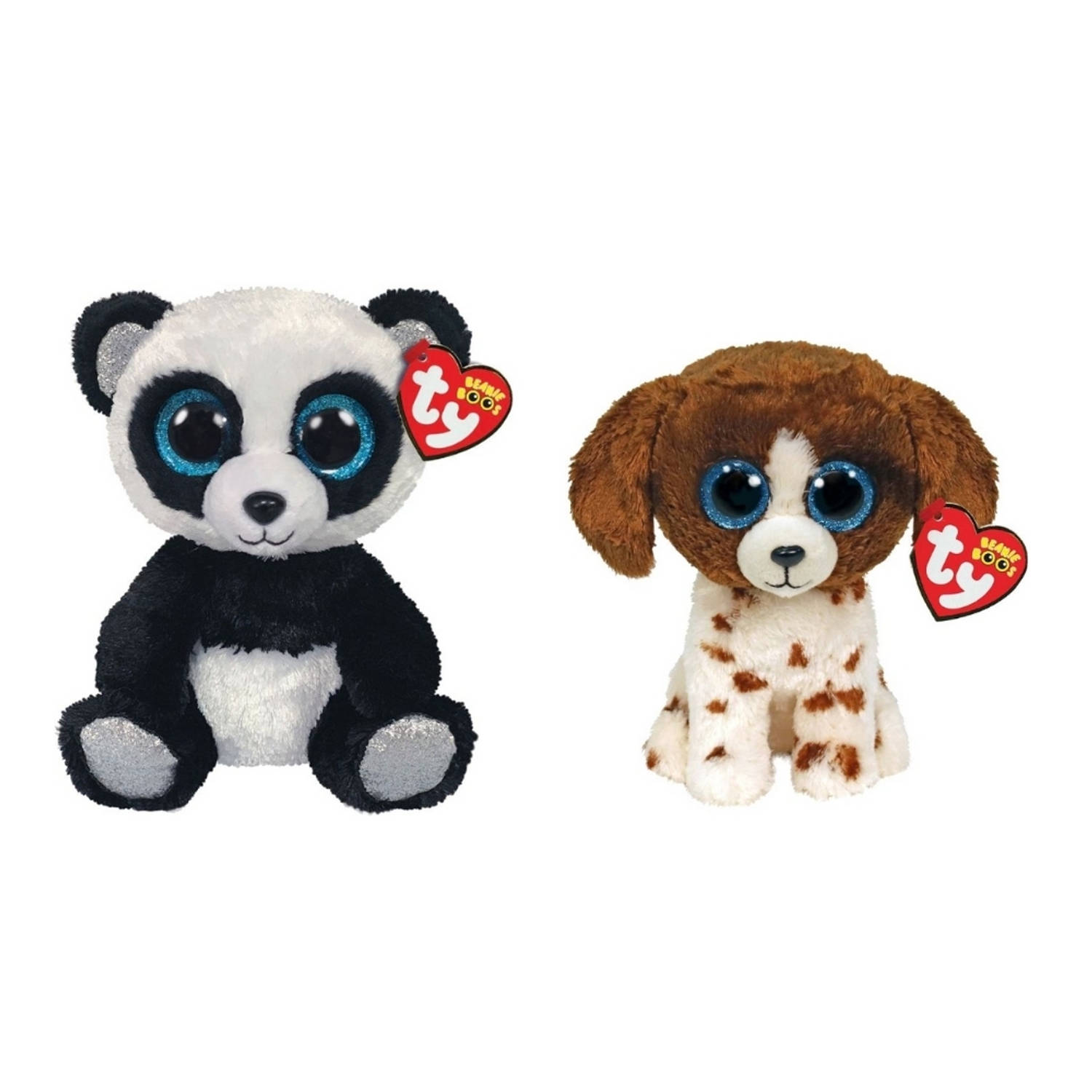 Ty - Knuffel - Beanie Boo's - Bamboo Panda & Muddles Dog