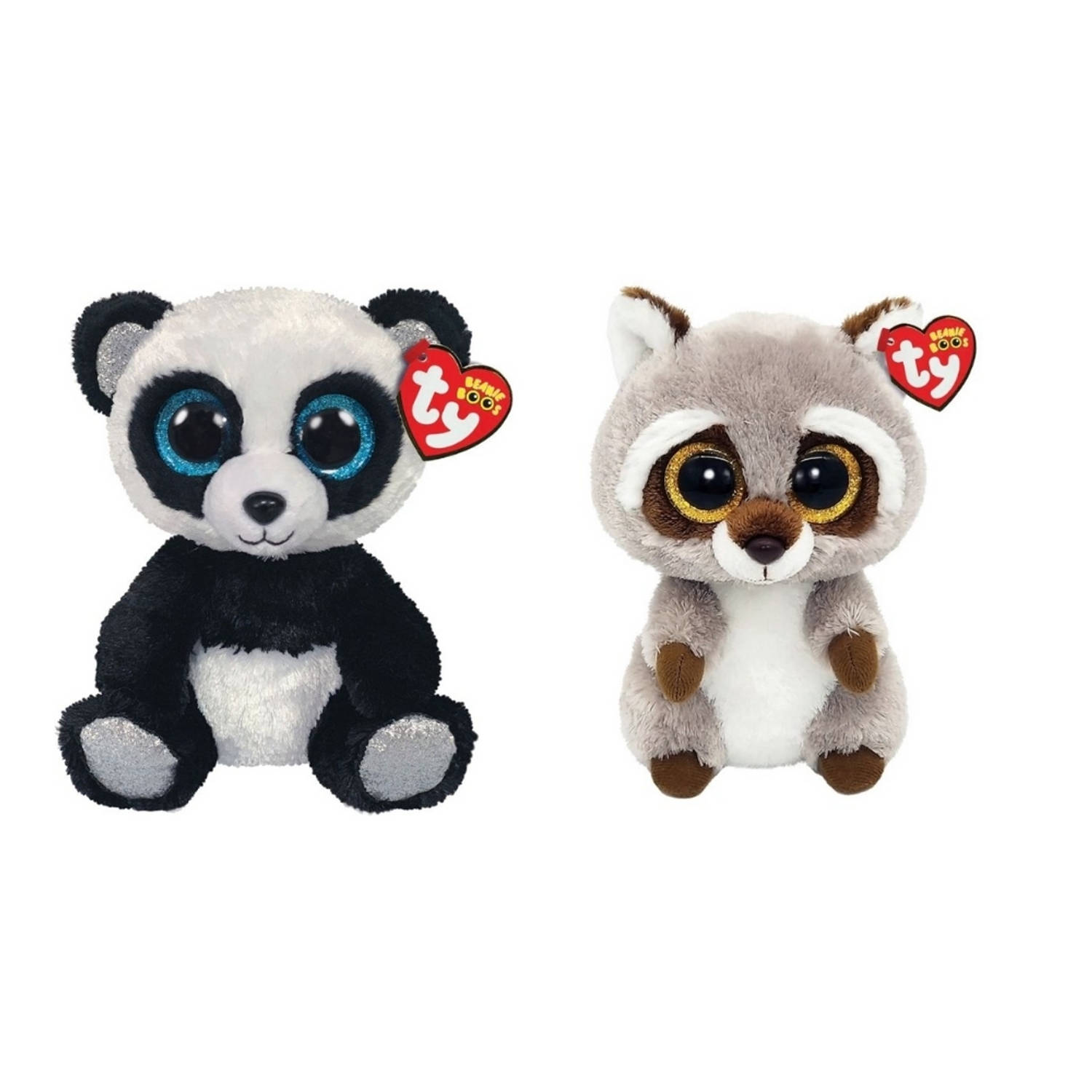 Ty - Knuffel - Beanie Boo&apos;s - Bamboo Panda & Racoon