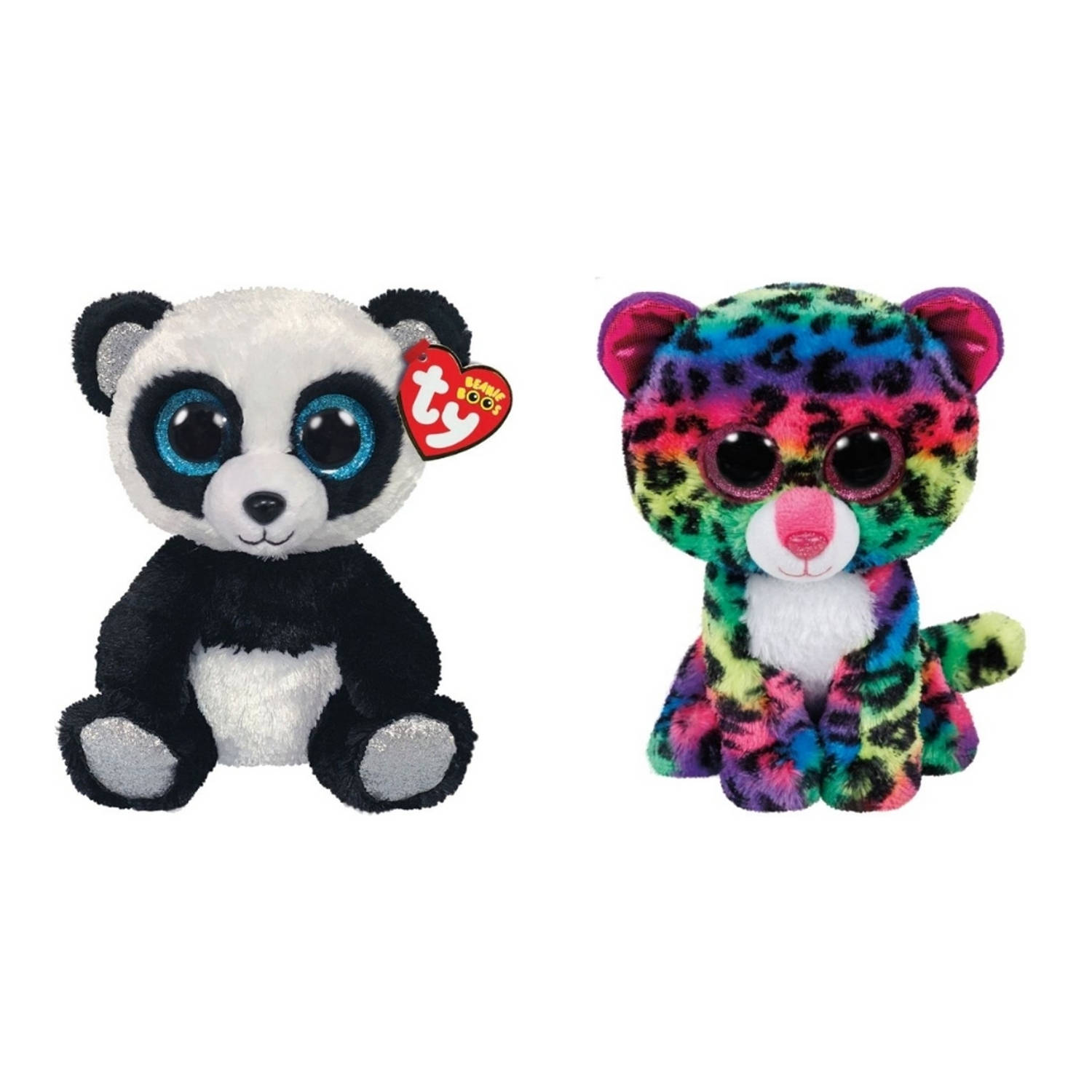 Ty - Knuffel - Beanie Boo&apos;s - Bamboo Panda & Dotty Leopard