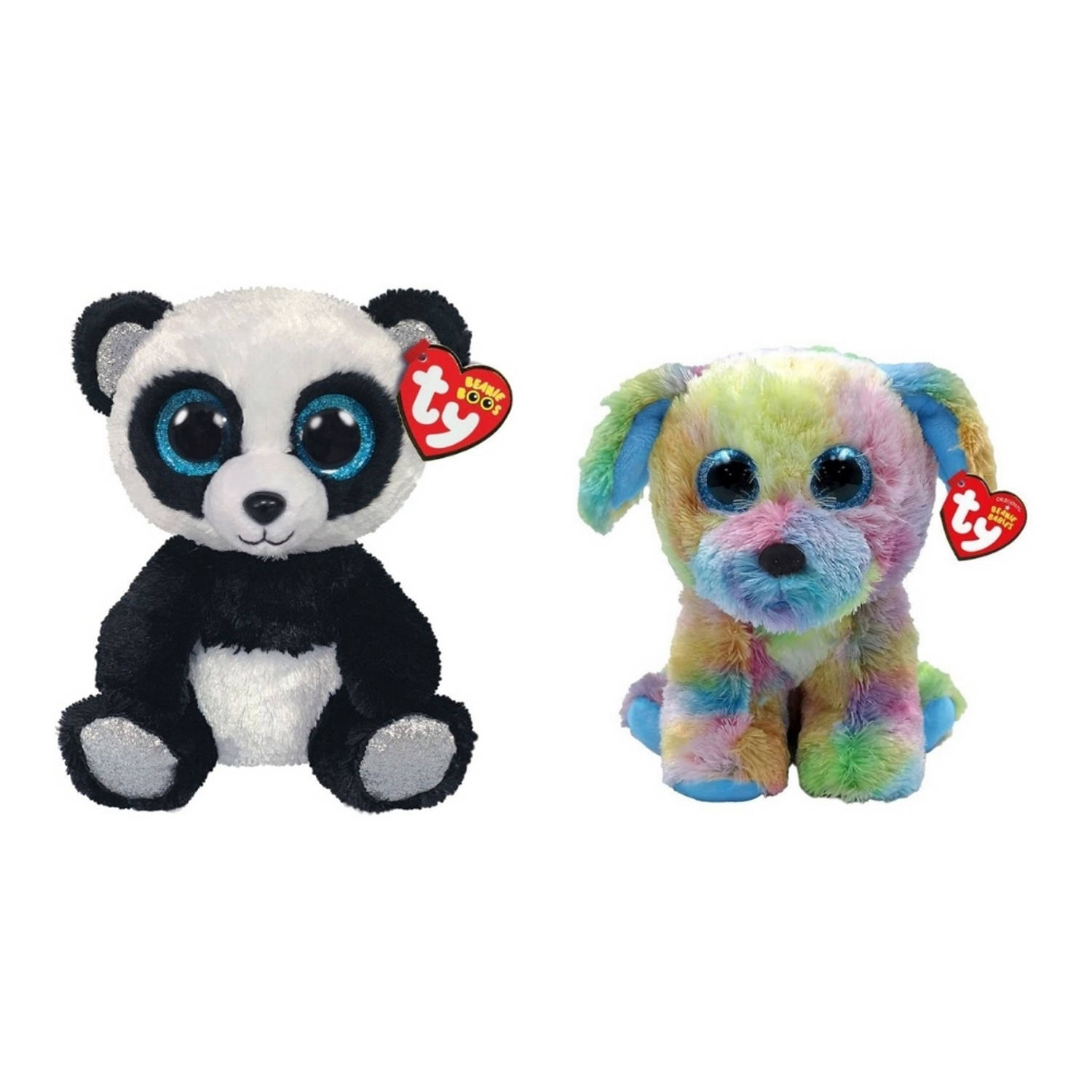 Ty - Knuffel - Beanie Boo&apos;s - Bamboo Panda & Max Dog